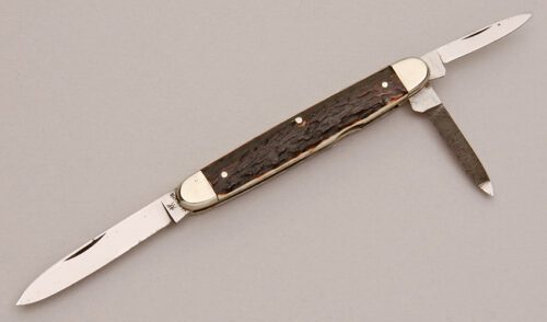 J.A. Henckels Whittler with Stag Handle Scales handle material - Obverse Side - Item #KLC12544
