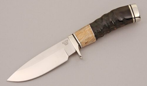 Buck Knives 192 Vanguard Custom with Jigged Buffalo Horn handle material - Obverse Side - Item #KLC12549