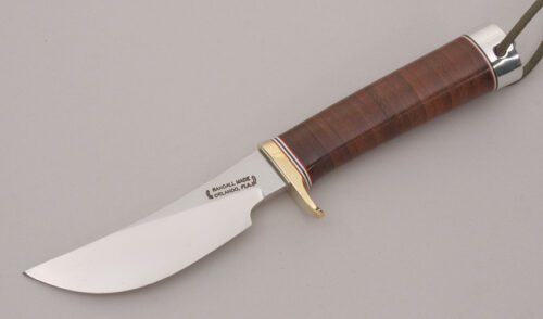 Randall Knives Model 20 Yukon Skinner with Stacked Leather Handle handle material - Obverse Side - Item #KLC12561