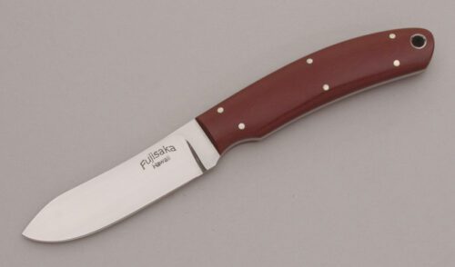 Stan Fujisaka Semi-Skinner with Maroon Linen Macarta handle material - Obverse Side - Item #KLC12566