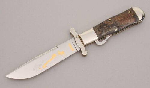 Marble's Knives Limited Edition Safety Folder with Bark Mammoth Ivory Scales handle material - Obverse Side - Item #KLC12568