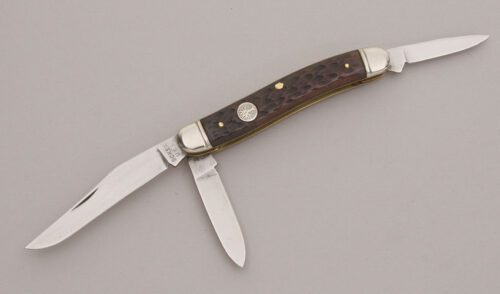 Boker Knives 8113 Medium Stockman with Brown Jigged Bone Scales handle material - Obverse Side - Item #KLC12573