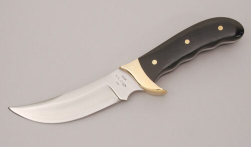 Buck Knives Kalinga USA with Black Linen Micarta Scales handle material - Obverse Side - Item #KLC12577
