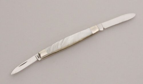 Case Cutlery 92042 Two Blade Pen with Cracked Ice Scales handle material - Obverse Side - Item #KLC12580