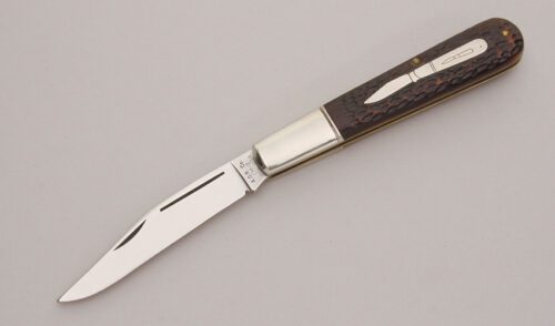 A.G. Russell CM-2 Granddaddy Barlow with Jigged Delrin Scales handle material - Obverse Side - Item #KLC12582