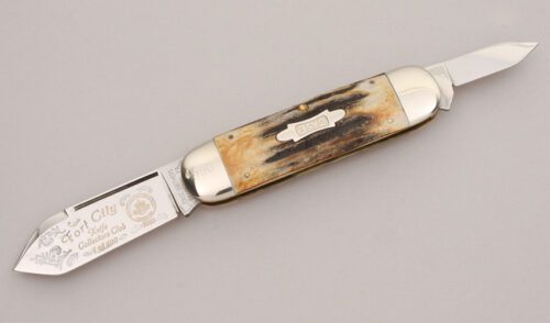 Case Cutlery Classics Elephant Toenail with Stag Handle Scales handle material - Obverse Side - Item #KLC12584