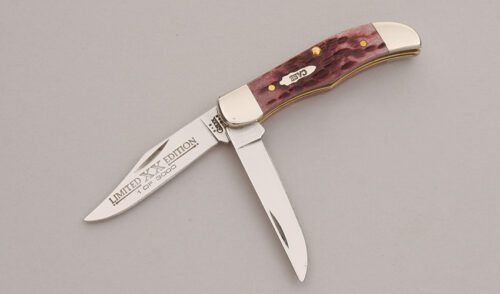 Case Cutlery 62165 T.H. Cabernet Mini with Purple Jigged Bone Scales handle material - Obverse Side - Item #KLC12596