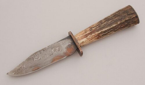 Gary Root Small Bowie with Stag Handle handle material - Obverse Side - Item #KLC12600
