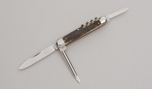 Bruckmann Knives Utility Folder with Stag Handle Scales handle material - Obverse Side - Item #KLC12608