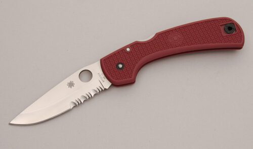 Spyderco Knives C16PSBRG Goddard Midlock with Burgandy FRN Handle handle material - Obverse Side - Item #KLC12623