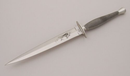 Case Cutlery OSS Stiletto with Stainless Handle handle material - Obverse Side - Item #KLC12631