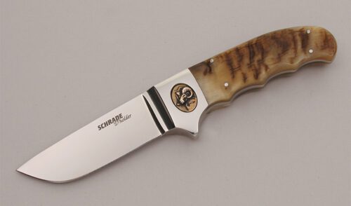 Schrade Cutlery SDH02 D'Holder Big Horn with Rams Horn Handle Scales handle material - Obverse Side - Item #KLC12632