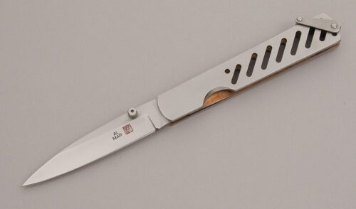 Al Mar Knives 2001 Quicksilver Folder with Stainless Steel Frame handle material - Obverse Side - Item #KLC12639