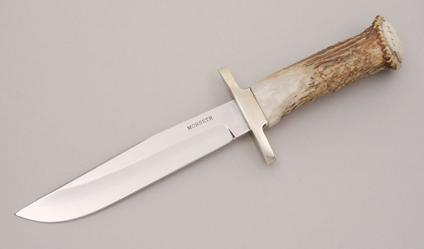 Morseth Knives Fighter with Stag Handle handle material - Obverse Side - Item #KLC12641