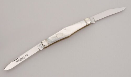 Winchester Knives W15 2967 Texas Jack with Premium Mother of Pearl Scales handle material - Obverse Side - Item #KLC12643