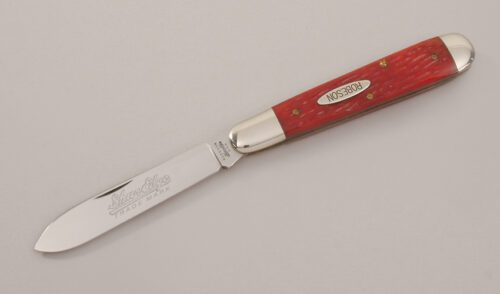 Robeson Knives 612151 ShurEdge Folder with Red Jigged Bone Scales handle material - Obverse Side - Item #KLC12657