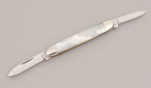Queen Cutlery 6P Pen Knife with Mother of Pearl Scales handle material - Obverse Side - Item #KLC12664