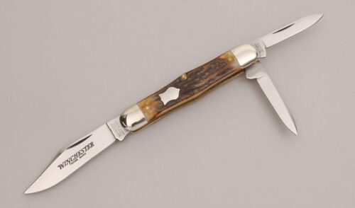 Winchester Knives W15 3902 Whittler with Stag Handle Scales handle material - Obverse Side - Item #KLC12671