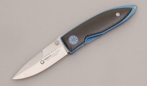 Boker Knives Sky Walker Liner Lock Folder with Laminated Carbon Fiber handle material - Obverse Side - Item #KLC12673