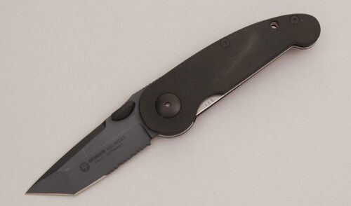 Boker Knives Omega II Tanto Folder with G-10 handle material - Obverse Side - Item #KLC12678