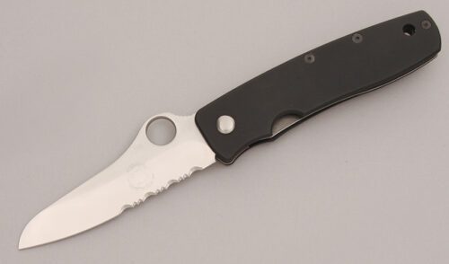 Spyderco Knives C15 Terzuola Liner Lock with Black Aluminum Frame handle material - Obverse Side - Item #KLC12682