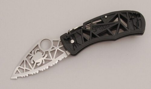 Spyderco Knives C35SBK "Q" with FRN Frame handle material - Obverse Side - Item #KLC12683