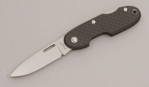 Sog Knives C33 Mini Gentleman Lockback with Carbon Fiber Frame handle material - Obverse Side - Item #KLC12690