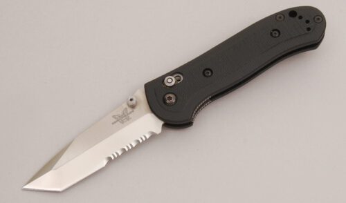 Benchmade Knives 722S Pardue Axis Tanto with Black G-10 Frame handle material - Obverse Side - Item #KLC12694