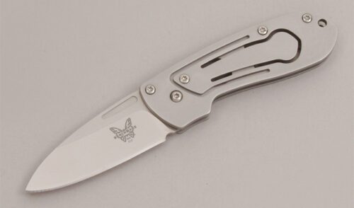 Benchmade Knives 312 Prototype Benchmite with Stainless Steel Frame handle material - Obverse Side - Item #KLC12695