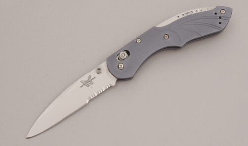 Benchmade Knives 921 Switchback Prototype with Gray Anodized Aluminum Frame handle material - Obverse Side - Item #KLC12697