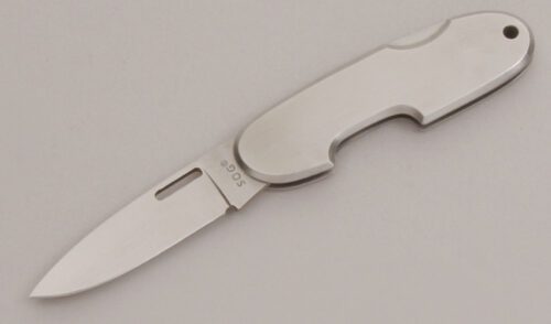 Sog Knives M33 Mini Gentleman Sog with Stainless Steel Frame handle material - Obverse Side - Item #KLC12698