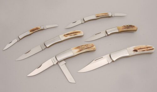 Kershaw Knives Officer Ranch Stag Collection with Stag Handle Scales handle material - Obverse Side - Item #KLC12712