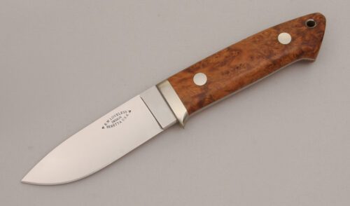 Beretta Knives Loveless Drop Point Hunter with Chinese Quince Burl Wood handle material - Obverse Side - Item #KLC12716