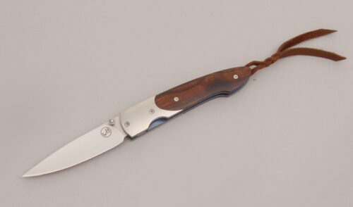 William Henry Knives T10I Linerlock Folder with Desert Ironwood Handle Scales handle material - Obverse Side - Item #KLC12718