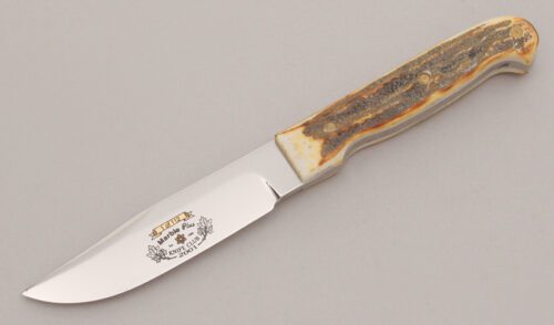 Marble's Knives 2001 Mini Hunter Special with Jigged Bone Scales handle material - Obverse Side - Item #KLC12741