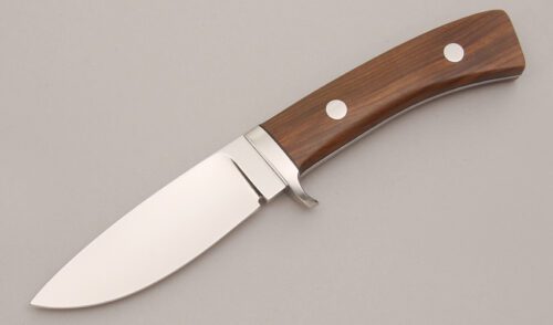 Jesse Davis Drop Point Hunter with Desert Ironwood Scales handle material - Obverse Side - Item #KLC12752