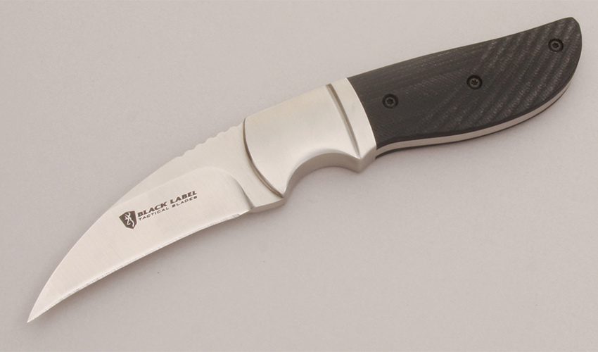 Browning Knives Black Label Deterrent with Black G-10 Handle Scales handle material - Obverse Side - Item #KLC12755