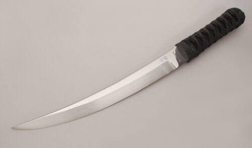 CRKT Knives Hisshou with Cord Wrap & Rayskin Handle handle material - Obverse Side - Item #KLC12772
