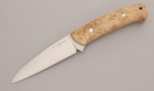 A.G. Russell Hunter with Natural Elder Burl Scales handle material - Obverse Side - Item #KLC12779