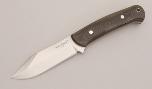 A.G. Russell Pro Hunter with Black & Green Linen Micarta handle material - Obverse Side - Item #KLC12783