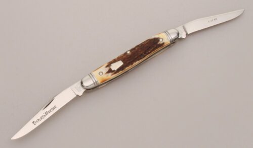 Schatt & Morgan Model #66 Muskrat with Stag Handle Scales handle material - Obverse Side - Item #KLC12791