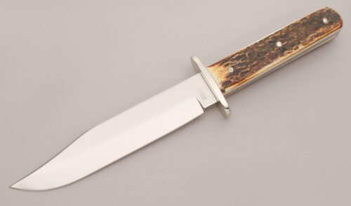 Northwoods Knives Hunter's Bowie with Stag Handle Scales handle material - Obverse Side - Item #KLC12797