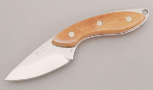 Buck Knives Mini Alpha with Giraffe Bone Scales handle material - Obverse Side - Item #KLC12805