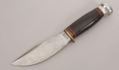 Marble's Knives Woodcraft with Stacked Leather Handle handle material - Obverse Side - Item #KLC12807