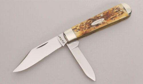 Ka-Bar Knives Two Blade Jack with Jigged Bone Scales handle material - Obverse Side - Item #KLC12809