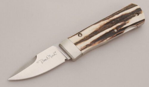 Bench Mark Knives Rolox Viper with Stag Handle Scales handle material - Obverse Side - Item #KLC12820