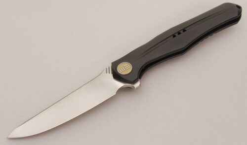 WE Knife Company Model 702D Framelock Folder with Black Titanium Frame handle material - Obverse Side - Item #KLC12823