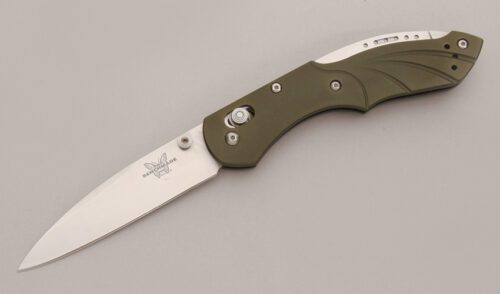 Benchmade Knives 921 Osborne Switchback with Green Anodized Aluminum Frame handle material - Obverse Side - Item #KLC12824