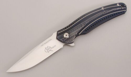 CRKT Knives Ken Onion Ripple with Stainless W/Blue Titan Coating handle material - Obverse Side - Item #KLC12826
