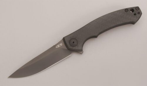 Zero Tolerance Knives 0450CF Sinkevich Flipper with Carbon Fiber & Titanium Frame handle material - Obverse Side - Item #KLC12829